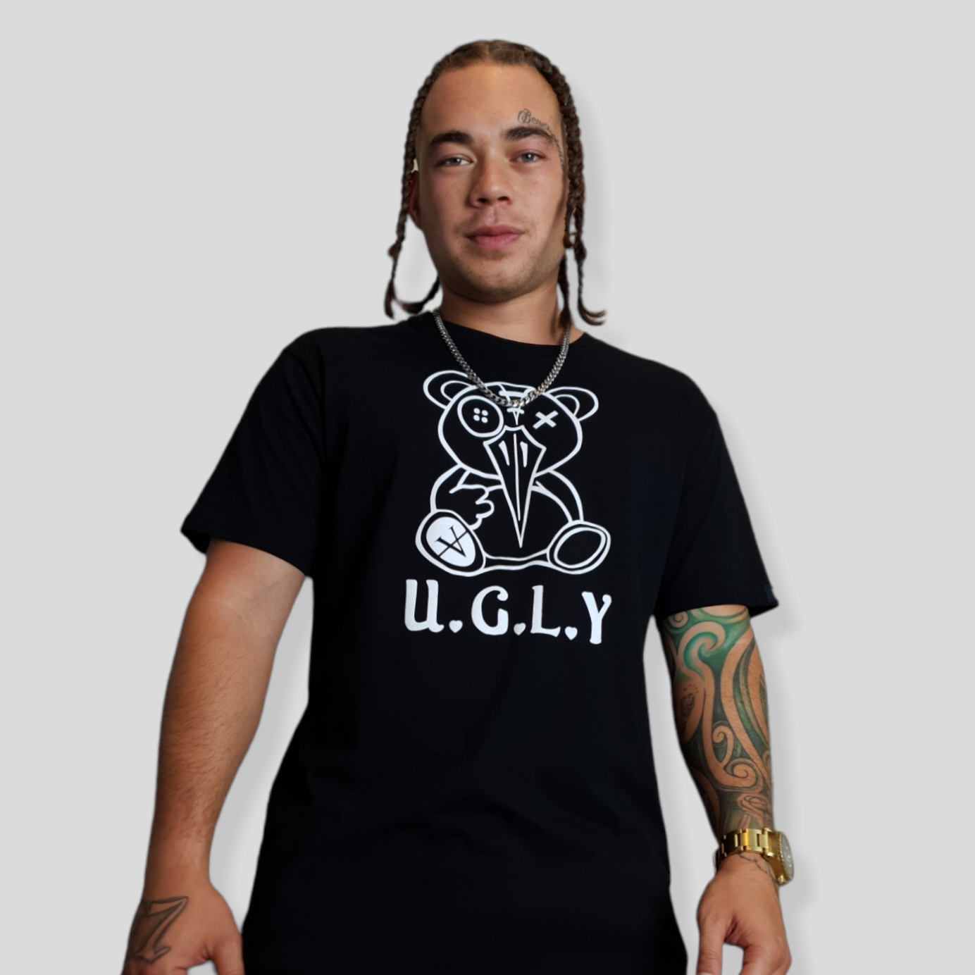 *SAMPLE* UGLY T Shirt Black With White Print